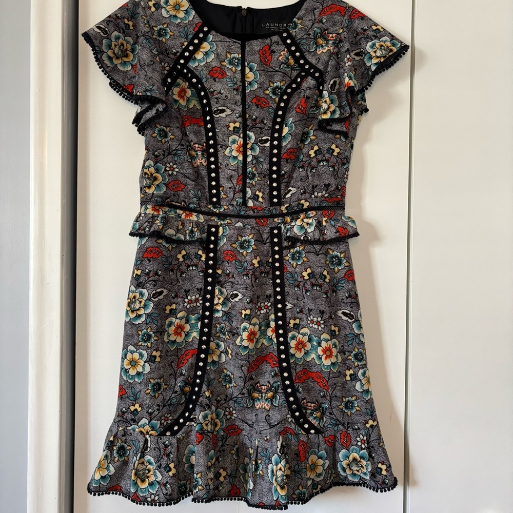 Laundry By Shelli Segal Floral Mini Dress in Black, Red, Teal